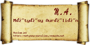 Mátyásy Aurélián névjegykártya